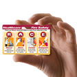 Hospital Fire Safety, RACE/PASS Race Pass Fire Safety Badge Card, Fire Safety Education Card