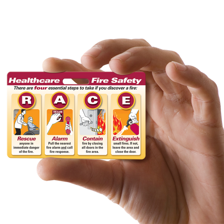 Hospital Fire Safety, RACE/PASS Race Pass Fire Safety Badge Card, Fire Safety Education Card