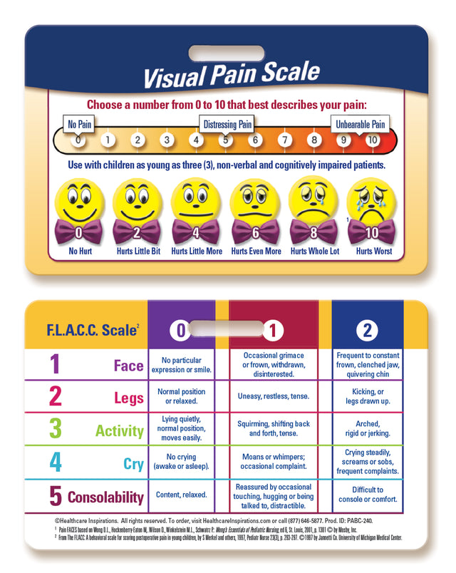 Visual Pain Assessment Tool Badgie™ Card