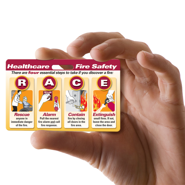 Hospital Fire Safety, RACE/PASS Race Pass Fire Safety Badge Card, Fire Safety Education Card